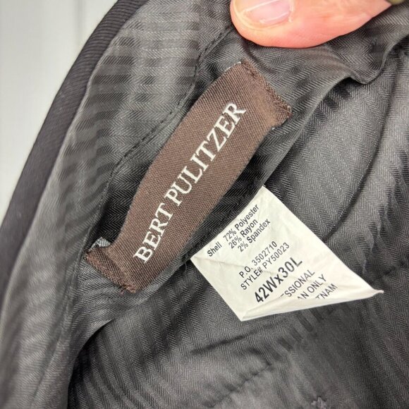 BERT PULITZER Men's Dress Pant Black 42X30 Slash Pocket Stretch - Picture 5 of 6